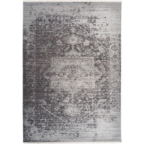 Tapis Vintage à Franges "Baroque VIII" Gris 80 x 150 cm (1/4)