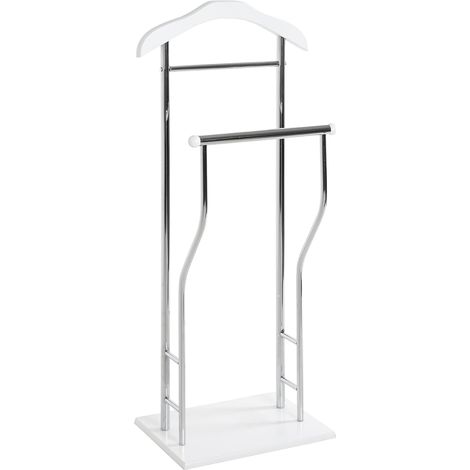 Möbel valet chromé, blanc, MDF, métal - Dim.: L 45 cm x H 110 cm x P 30 cm, Style: Modern