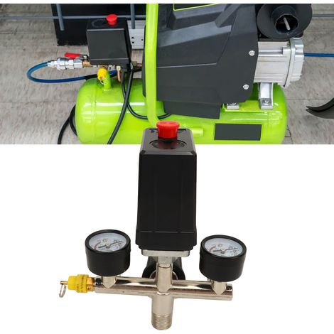Le kit de compresseur d'air comprend une vanne CE, une vanne NIFA, un manomètre à capuchon noir, une vanne à bille union et une vanne de régulation de pression du compresseur d'air. (1/5)