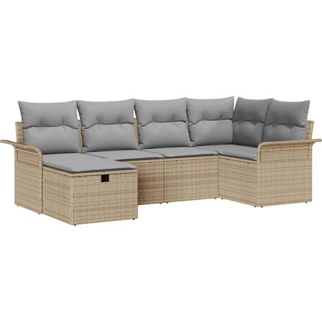 Maison Exclusive - Conjunto de sofá de jardín 6 uds. Poliratán (1/5)
