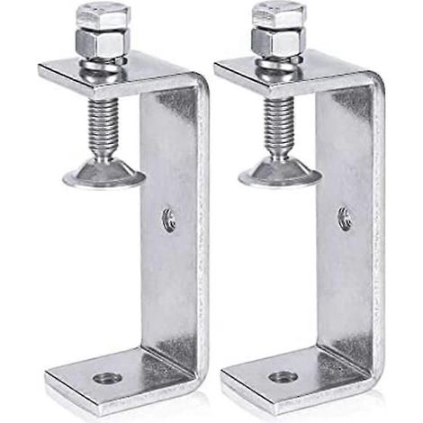 Serre-joints en métal robuste, serre-joints en C pour le travail du bois avec large ouverture des mâchoires (120 mm), lot de 2, couleur argent (1/5)