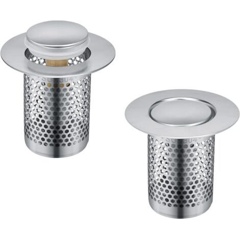 Bonde d'évier en acier inoxydable 304 – Bonde clic-clac 33 x 51,3 mm – Installation facile, compatible avec les éviers de 33 à 55 mm (1/5)