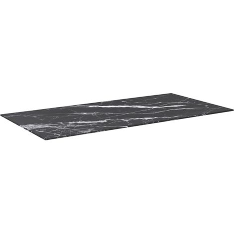 Maison Exclusive - Piano Tavolo Nero 100x50 cm 6mm Vetro Temperato Design Marmo