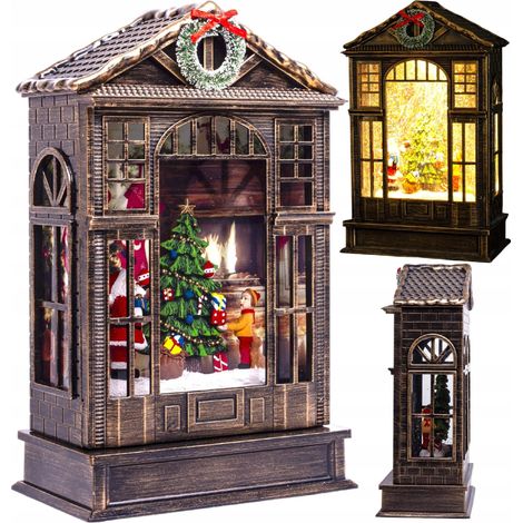 Spieluhr-Laterne, Weihnachtshaus-LED-Dekoration für die Feiertage (1/5)