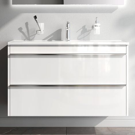 Am.Pm – Meuble sous vasque mural 100 cm – Lavabo en céramique émaillée – 2 tiroirs soft-close – Matériau LDPE durable – Design haut de gamme
