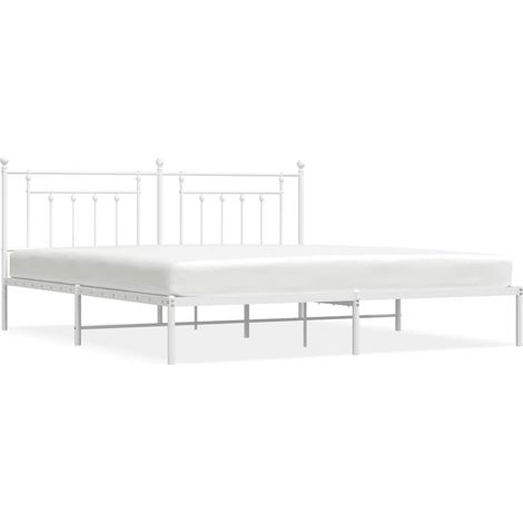 Maison Exclusive - Giroletto con Testiera Metallo Bianco 193x203 cm (1/5)