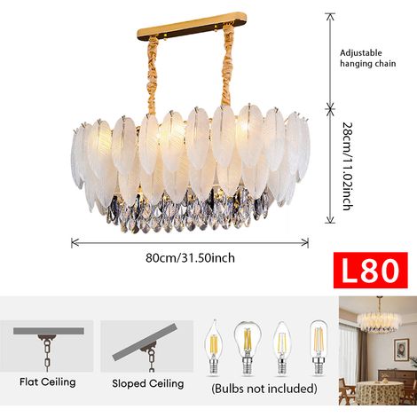 Moderne LED Pendelleuchte im Feder-Design 80 cm, Gold, 3 Farbtemperaturen, Elegante Esstischlampe