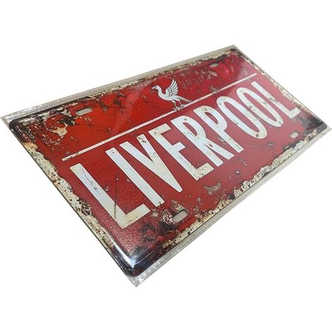 Plaque en métal vintage 30 x 15 cm – Plaque murale rétro avec finition rouge vieilli – Décoration murale de style urbain britannique pour bar, garage, maison