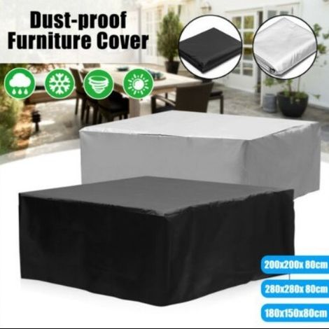 Housse de table carrée 135x135x74 cm, protection jardin imperméable et anti-UV, tissu Oxford résistant aux intempéries, couvre-meuble extérieur pour terrasse, housse ronde pour mobilier de jardin, éta (1/2)