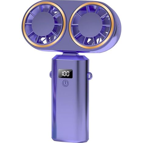 Ventilador portátil - Ventilador de cuello recargable por USB - Ideal para dormitorios, salas de estar y camping - Azul (1/5)