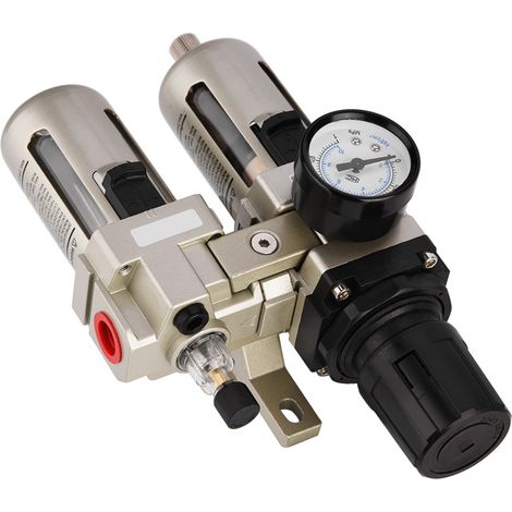 Régulateur de pression d'air comprimé AC3010-03 en alliage d'aluminium avec filtre déshumidificateur et purgeur d'eau, raccord 3/8", 1 pièce (1/5)