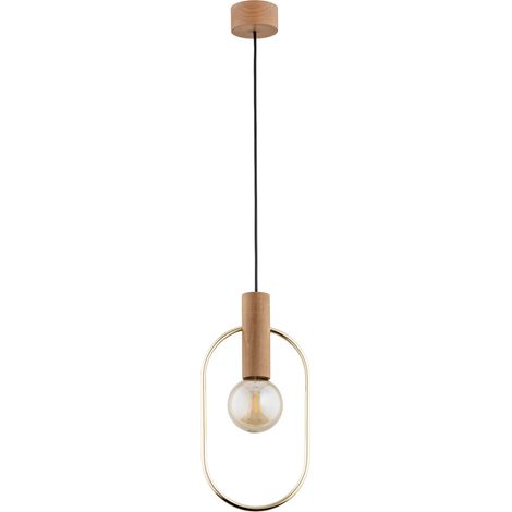 Suspension scandinave bois liseré or E27 15W LAIS Alfa (1/2)
