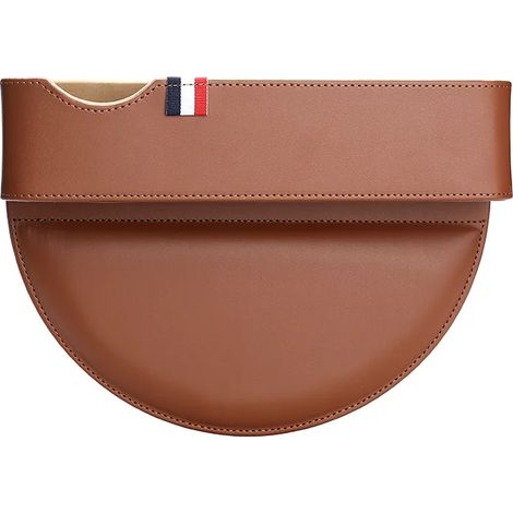 (Marron) Combleur d'espace pour siège auto, pochettes universelles pour siège auto, organisateur de console, boîte de rangement multifonctionnelle pour espaces inter-sièges, intérieur (1/5)