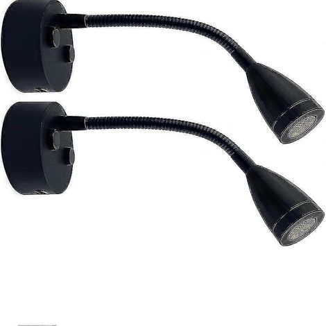 12–24 V LED-Leselampe, Helligkeit einstellbar, geeignet für Wohnmobile, Wohnwagen, Anhänger, als Nachttischlampe, mit USB-Ladegerät, 2er-Pack – Schwarz – zz (1/5)