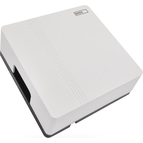EMOS - Campanello a 2 fili con doppia alimentazione - Porta di casa classica Gong - Campanello bianco - 1 melodia Ding-Dong volume 85dB - cablato per montaggio a parete - quadrato (1/5)
