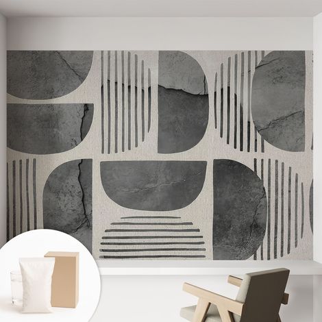 Tapete Vliestapete mit Kleber für Wohnzimmer Schlafzimmer Küche - Wanddekoration Geometrische Formen 152x104 cm (1/5)