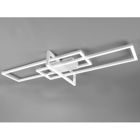 Große LED Deckenleuchte SALINAS mit Switch Dimmer Weiß matt, Breite 100cm (1/5)