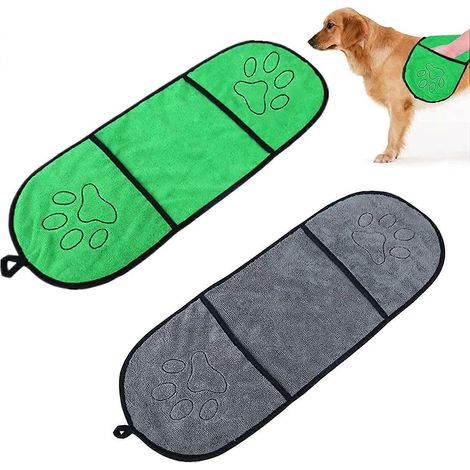 Set mit 2 Hundebademänteln, ultra-saugfähige Mikrofaser-Badetücher.