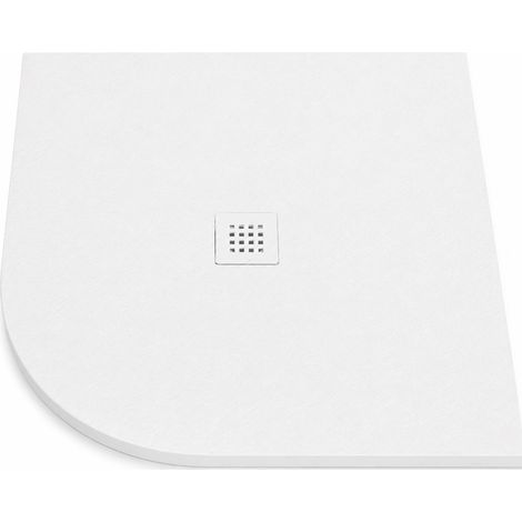 Receveur de douche quart de cercle ROUND 80x80 cm Blanc grille Blanc (1/5)