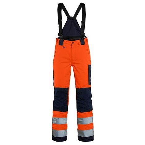Pantalon de travail hiver à bretelles haute visibilité femme 7885 - Orange fluo/Marine 2XL - FR(52) - SE(C50) - Standards (1/2)