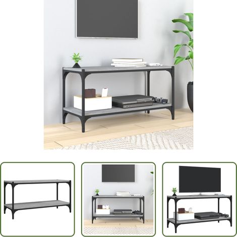 Meuble tv bois d'ingénierie - Meuble TV Sonoma gris 80x33x41 cm Bois d'ingénierie et acier (1/5)
