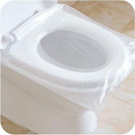 Einweg-Toilettensitzbezüge – Reise-Toilettenunterlagen – Hygienisch für unterwegs – Einzeln verpackt – 50 Stück – Transparent (1/5)