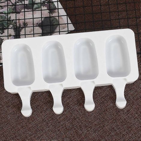Moules à glace en silicone (1/2/4 pièces) - Moules ovales antiadhésifs réutilisables à 4 cavités, adaptés aux desserts maison (1/2)
