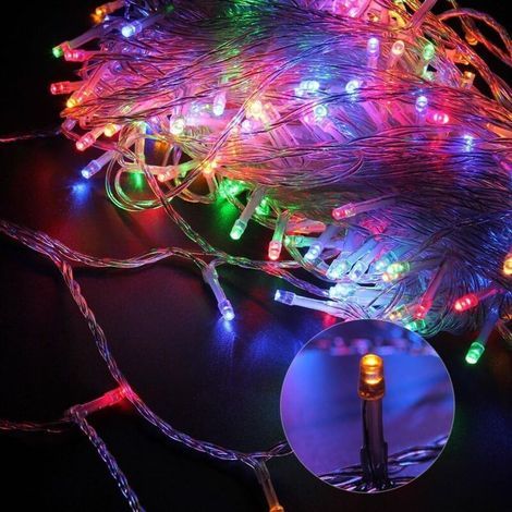 Solarbetriebene Lichterkette – 8 Leuchtmodi – Für Hochzeiten (farbenfroh) – 12 Meter, 100 Lichter (1/5)
