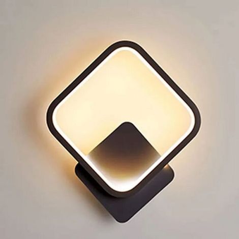 12W LED Murale Interieur Applique Carré Lampe Murale Blanc Chaud Luminaire Mural Moderne pour Escalier Chambre Salon Couloir