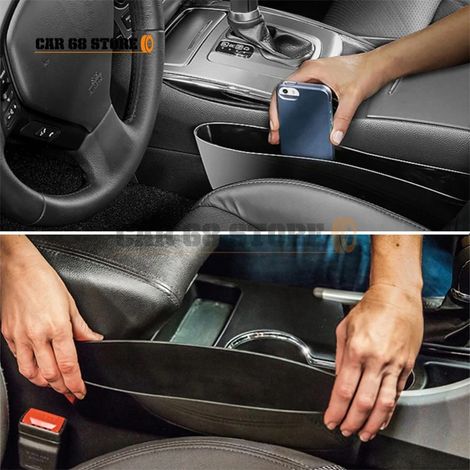 Organisateur universel de siège auto (1 pièce) - Haute qualité et durable - Pour ranger téléphone, lunettes de soleil, clés et autres accessoires de voiture (intérieur) (1/4)