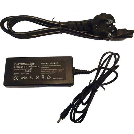 Adaptateur secteur compatible 40W 19V 2.1A, prise : 3.0 1.2, comprend un cordon d’alimentation aux normes européennes. (1/5)