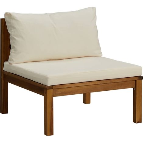 Canapé de milieu sectionnel avec coussin blanc crème Acacia (1/5)