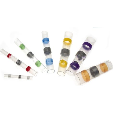 1 Set Schrumpfschlauch-Anschlussklemmen, wasserdicht, Lötringisolierung, Stoßverbinder-Sortiment, 300 Stück, Weiß 25, Rot 35, Blau 30, Gelb 10, Tube 200 (1/5)