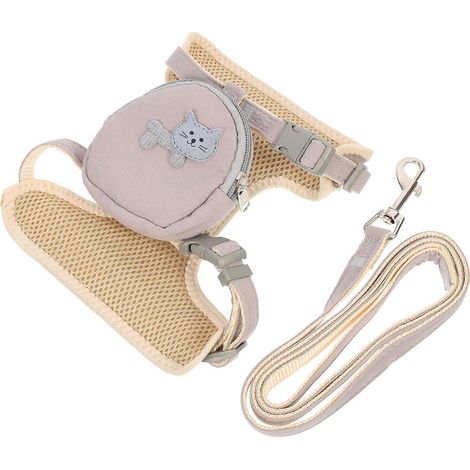Correa para gatos de exterior, cuerda para pasear gatitos, arnés ajustable para gatos, juego de 3 piezas (1/5)