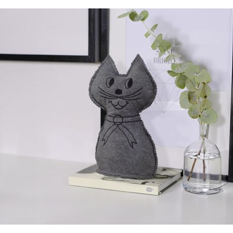 Lot de 2 déshumidificateurs en forme de chat - 1 kg - Combiné déshumidificateur et butée de porte - Réutilisable jusqu'à 3 mois - Dimensions : 12 x 27 x 13 cm (1/4)