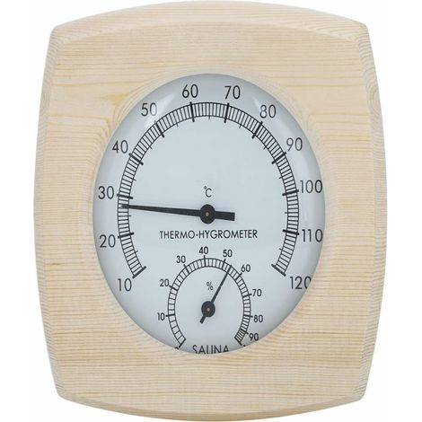 Thermomètre-Hygromètre pour Sauna – 2 en 1 en Bois Naturel – Haute Précision – Idéal pour Étuvées et Hammams (1/5)