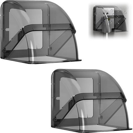 Boîtier de prise étanche aux projections d'eau, lot de 2, boîte de protection étanche, couvercle autocollant pour interrupteurs, 100 × 100 × 93 mm, pour salle de bain et extérieur (1/5)
