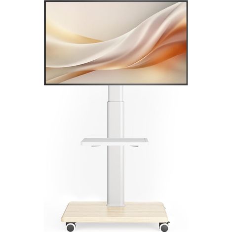 Meuble TV mobile universel avec roulettes – Chariot à roulettes robuste à double niveau pour téléviseurs de 27 à 65 pouces (LCD/LED/OLED), supporte 40 kg et VESA 400 x 400 mm, idéal pour le salon, la (1/4)