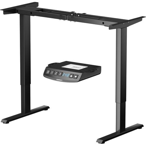 COSTWAY Elektrischer Tischgestell, Breit- & Hoehenverstellbar, 2 Motoren  3 Memory-Steuerung  Kollisionschutz, Stehpultgestell  Pultgestell Schreibtisch Rahmen ergonomisch, Zuhause Büro schwarz (1/5)