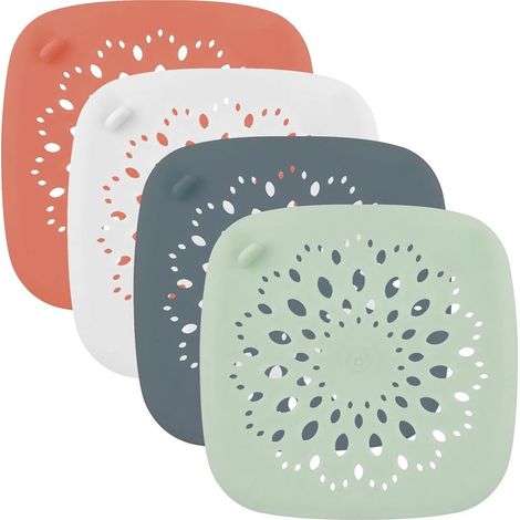 Silikon-Haarfilter, 4-teiliger Silikon-Spülbeckenfilter, Abflusssieb für Abflusslöcher, Haarfänger für Dusche, Bad und Küche (1/5)