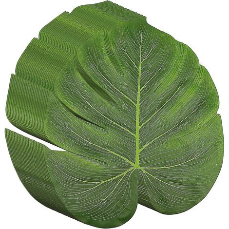 Lot de 25 feuilles de palmier tropicales de 13,5 pouces, décorations de feuilles de plantes artificielles (d-583-a) (1/5)