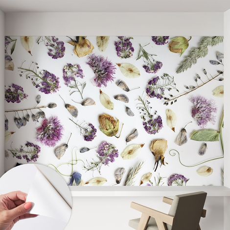 Carta da parati autoadesiva - Fotomurale adesivo - design elegante - stile moderno - Fiori secchi 152x104 cm (1/5)