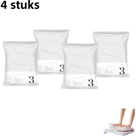 sac de compression sous vide roulé à la main sans air rangement pour valise grande taille 50 x 70 cm blanc gris lot de 4 sacs (1/5)