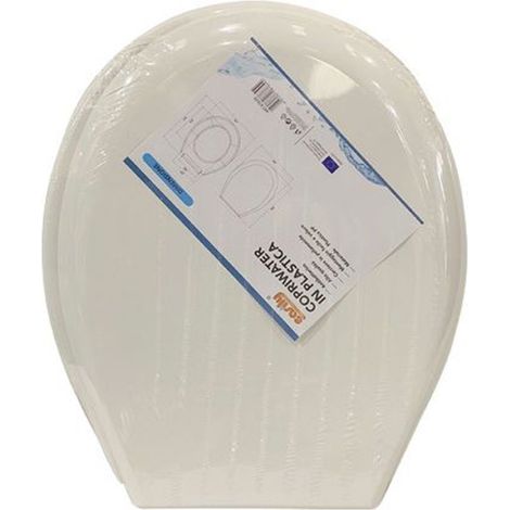 Cleafe - Copriwater Sedile Wc Coprivaso In Plastica Tavoletta Da Bagno Lilia Bianco 87639 - (1/2)