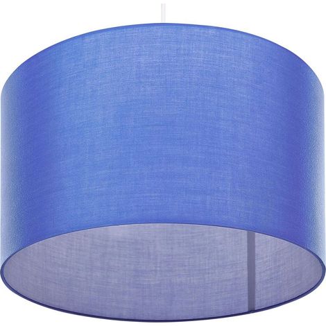 Lampe Suspension Luminaire Cylindre en Tissu Bleu E27 40W Éclairage Design pour Salle à Manger ou Salon au Style Moderne et Scandinave Beliani