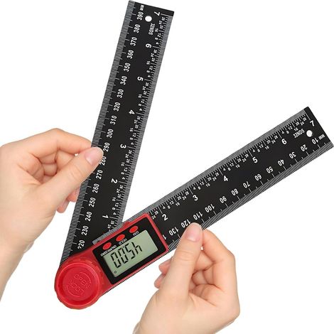 Digitaler Winkelmesser, 7 Zoll/200 mm, Dual-Skala, 360°-Drehung, mit LCD-Display und Sperrfunktion, für Holzbearbeitung, Bauwesen und Messungen (1/5)