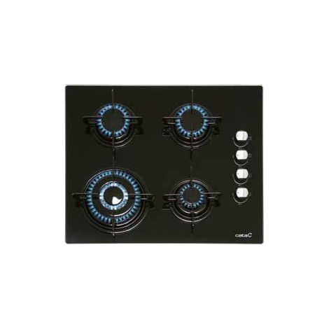 CATA 08041412 cuisson de gaz à 8 mm verre noir avec commande latérale, graveur de Wok (1/2)