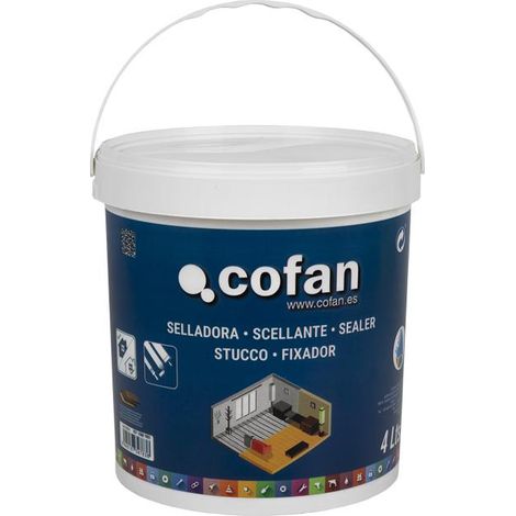 COFAN selladora al agua 4 l , Selladora indicada para la homogeneización de diferentes superficies: madera, yeso, ladrillo, hormigón, cemento, etc. Su uso puede ser tanto para exte (1/4)