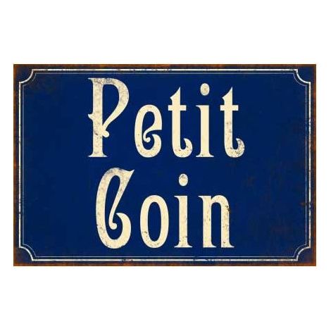 Plaque Métal Toilettes Signalétique Vintage Bleue Petit Coin (1/2)