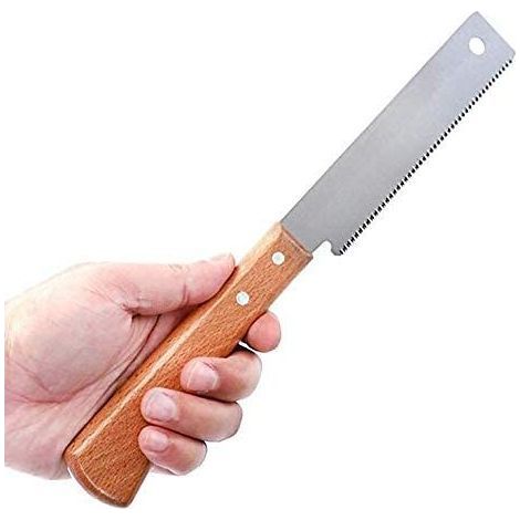 Piccola sega a mano, sega per legno da 30 cm, manico in legno, sega di precisione per uso domestico, strumento per rifinitura a filo, per lavorazione del legno e potatura in giardino. (1/5)